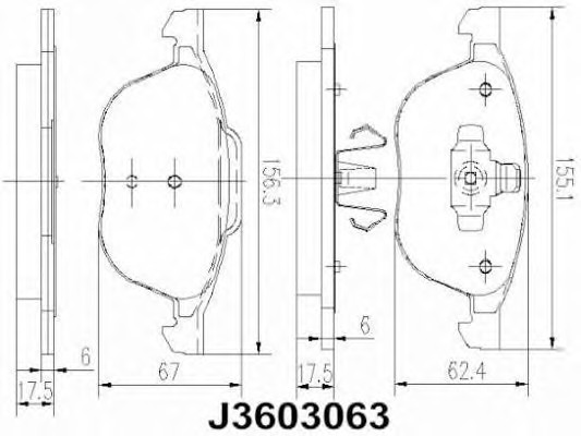 Тормозные колодки NIPPARTS J3603063