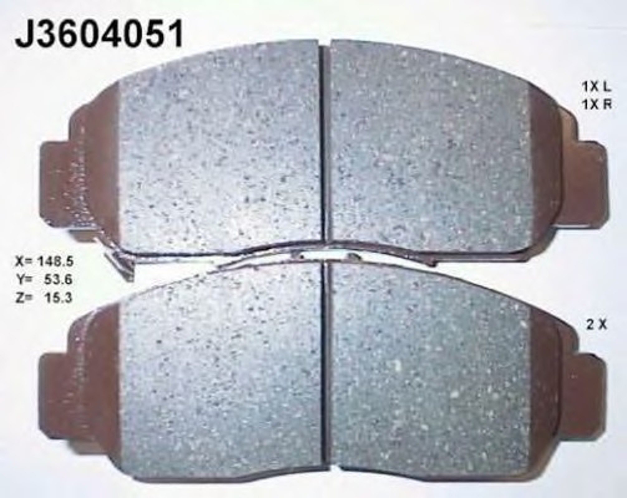 Колодки тормозные дисковые NIPPARTS J3604051
