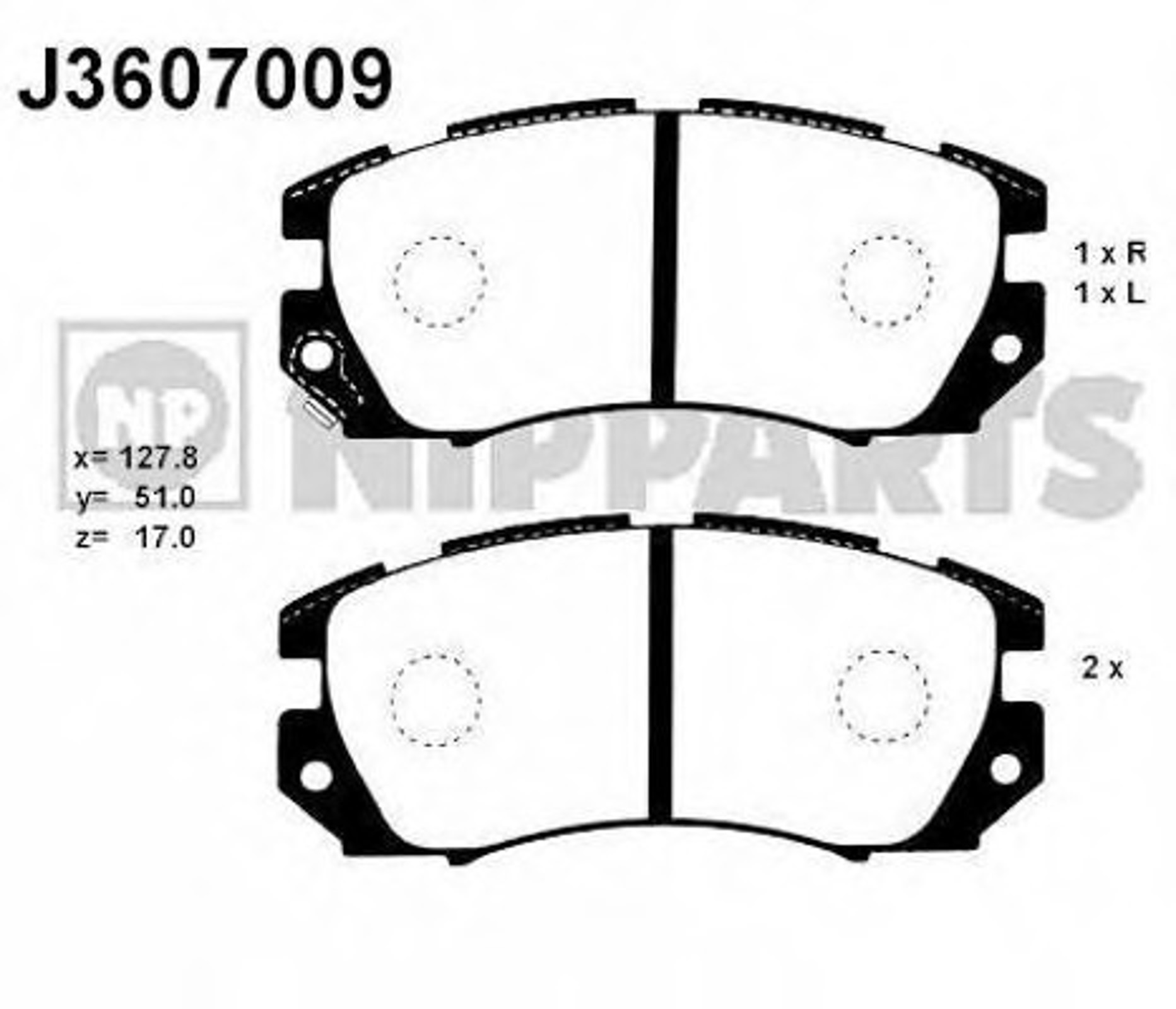 Колодки тормозные дисковые NIPPARTS J3607009