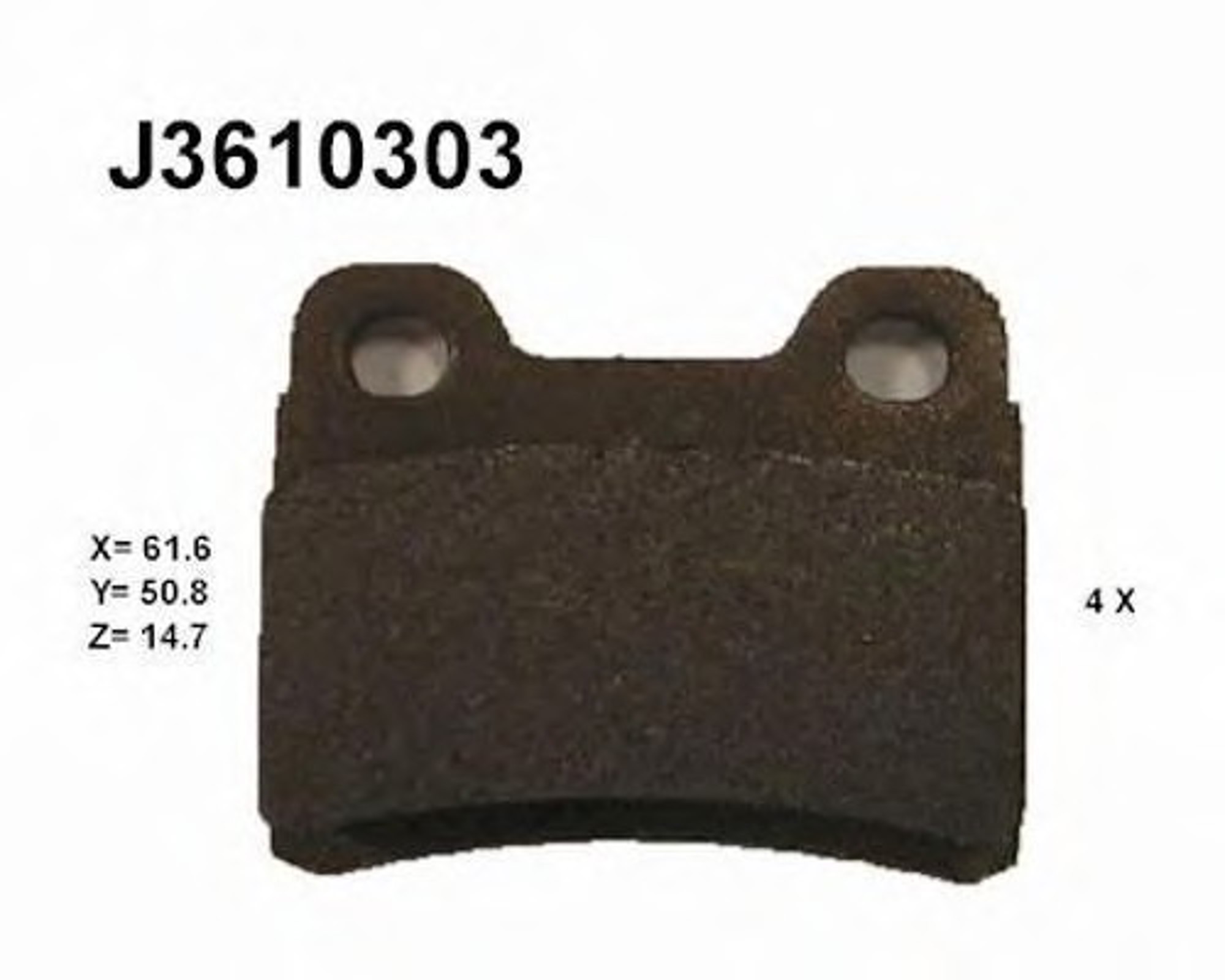 Колодки тормозные дисковые NIPPARTS J3610303