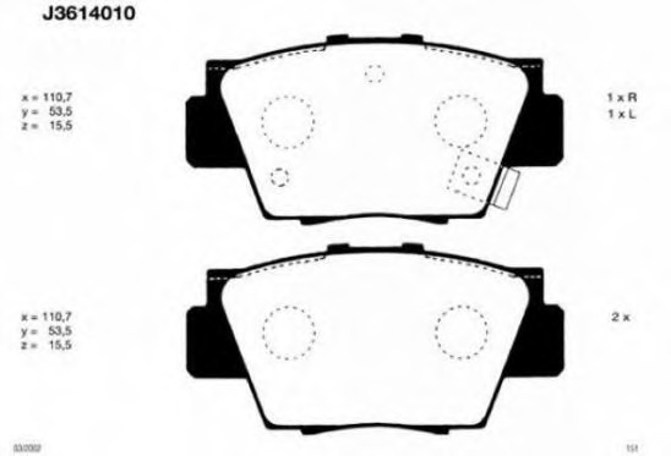 Колодки тормозные дисковые NIPPARTS J3614010