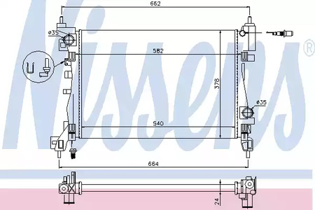 Радиатор системы охлаждения NISSENS 630743