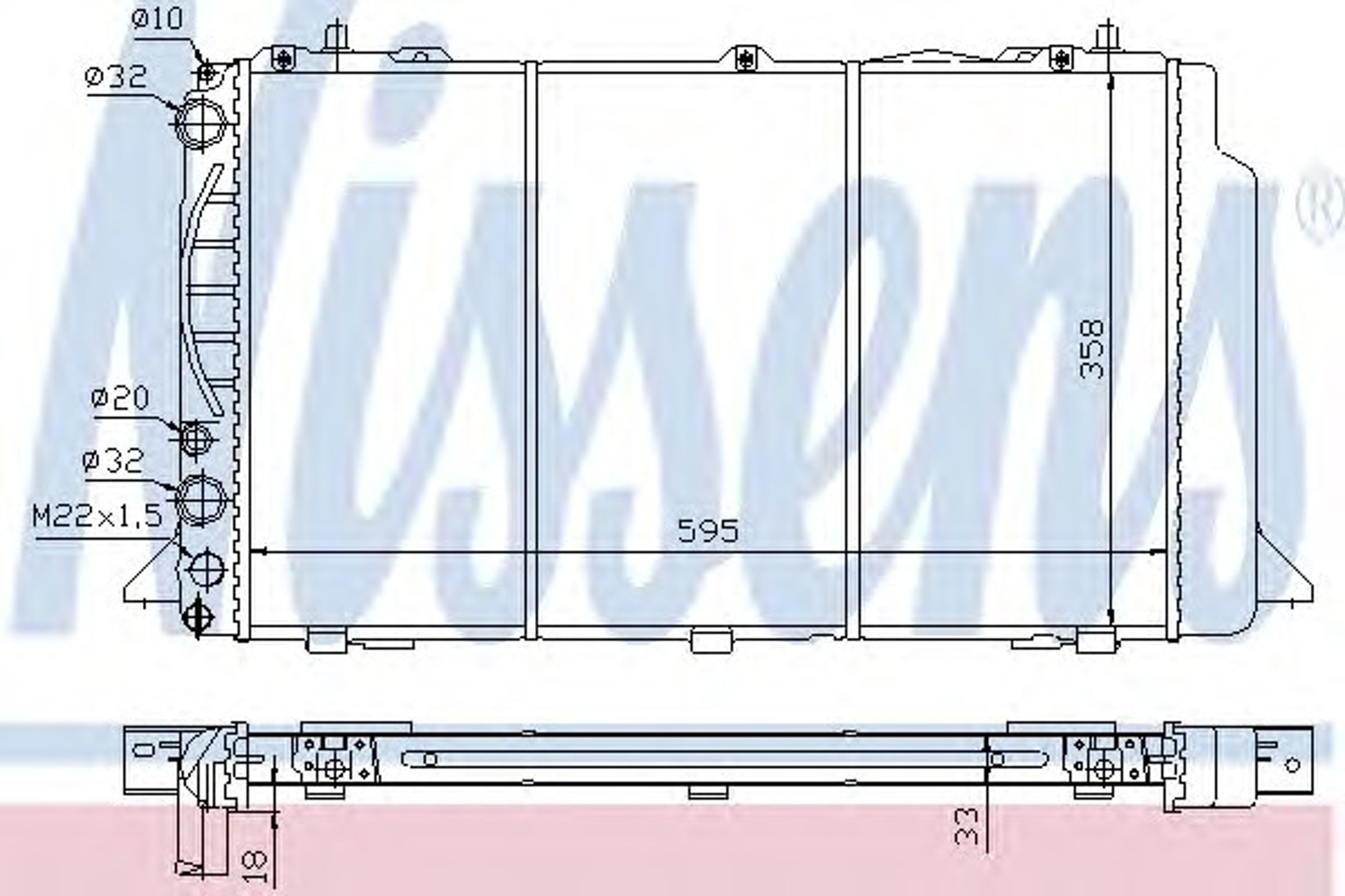 Радиатор системы охлаждения NISSENS 60479