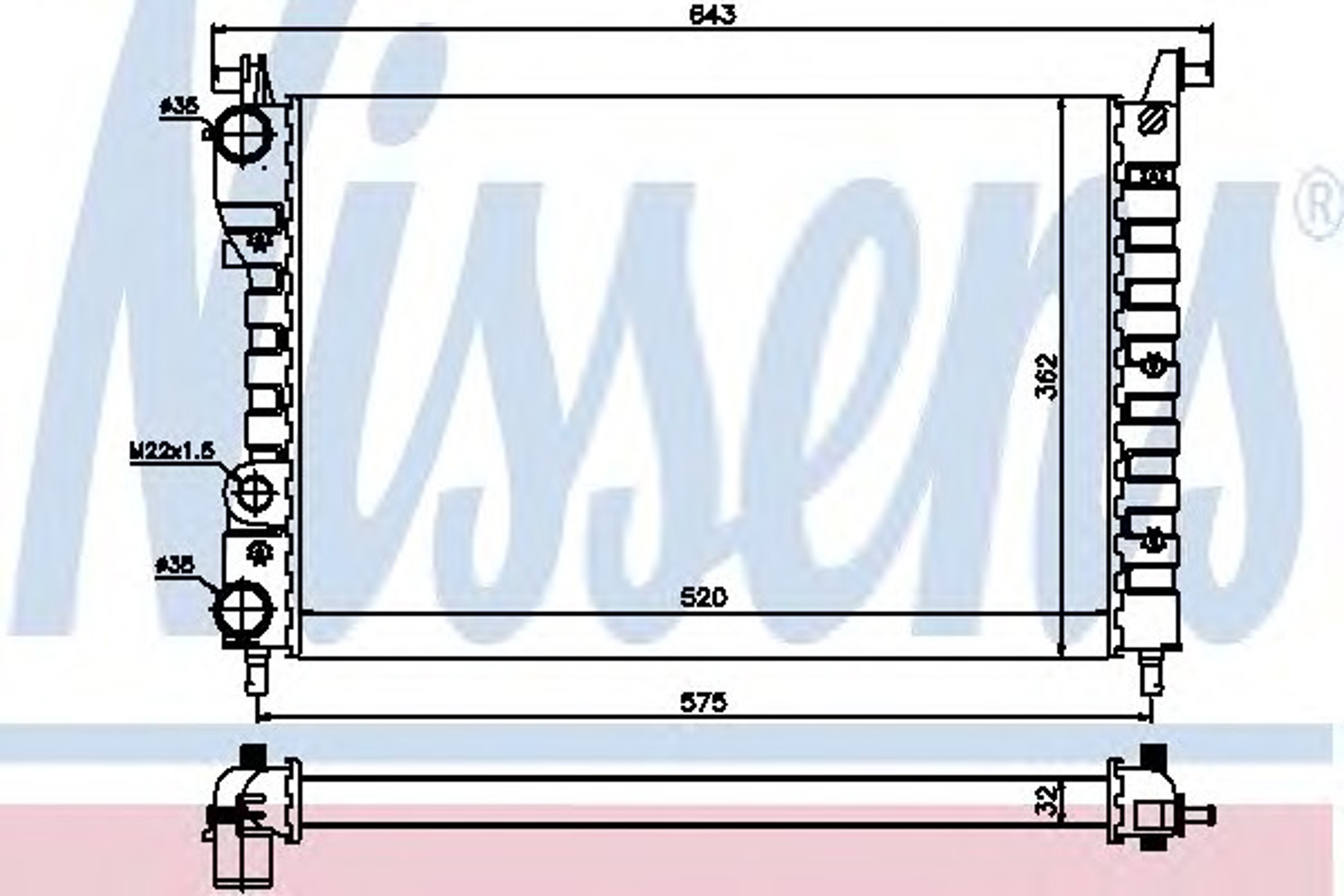 Радиатор системы охлаждения NISSENS 61801