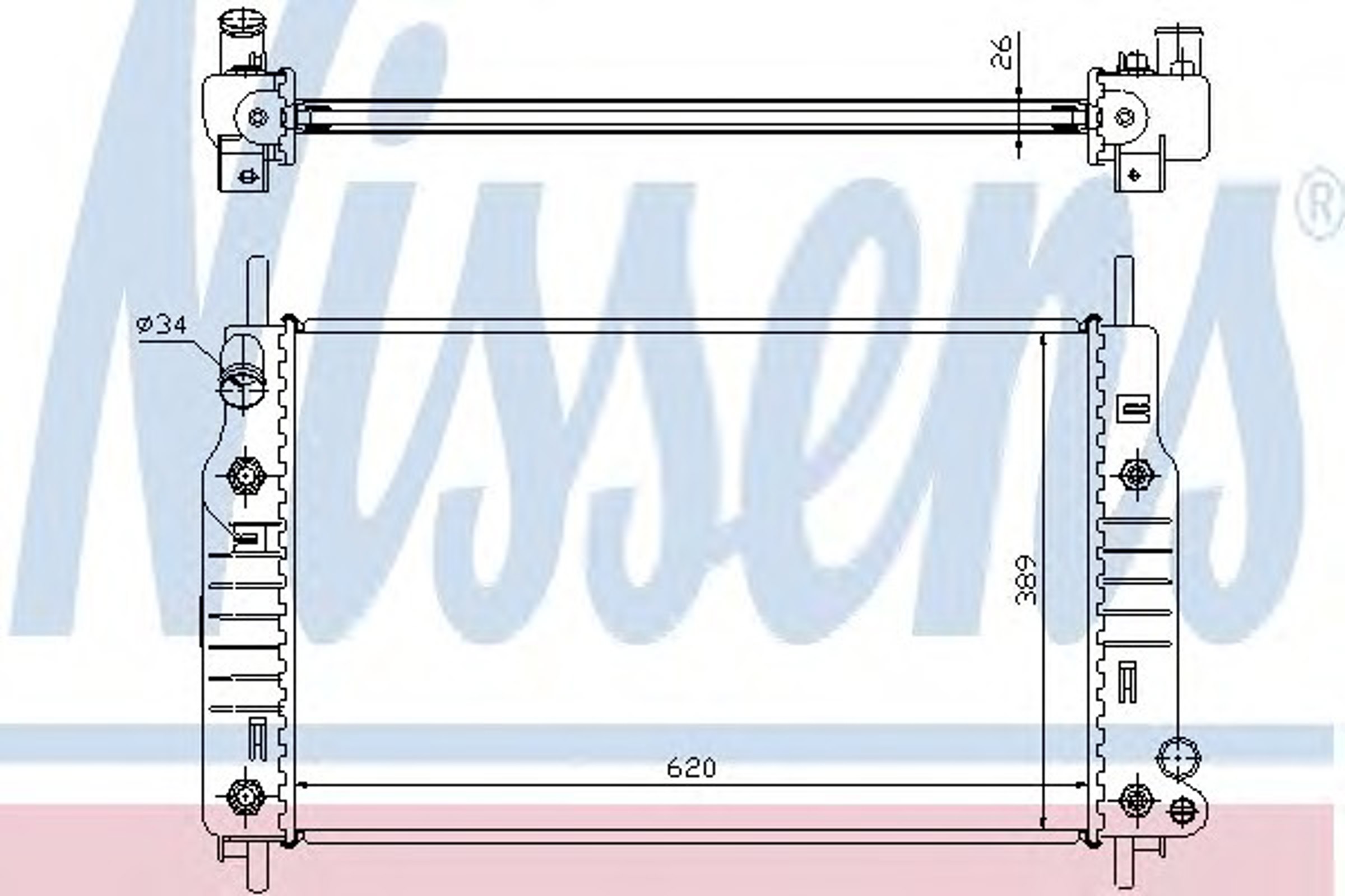 Радиатор системы охлаждения NISSENS 62105