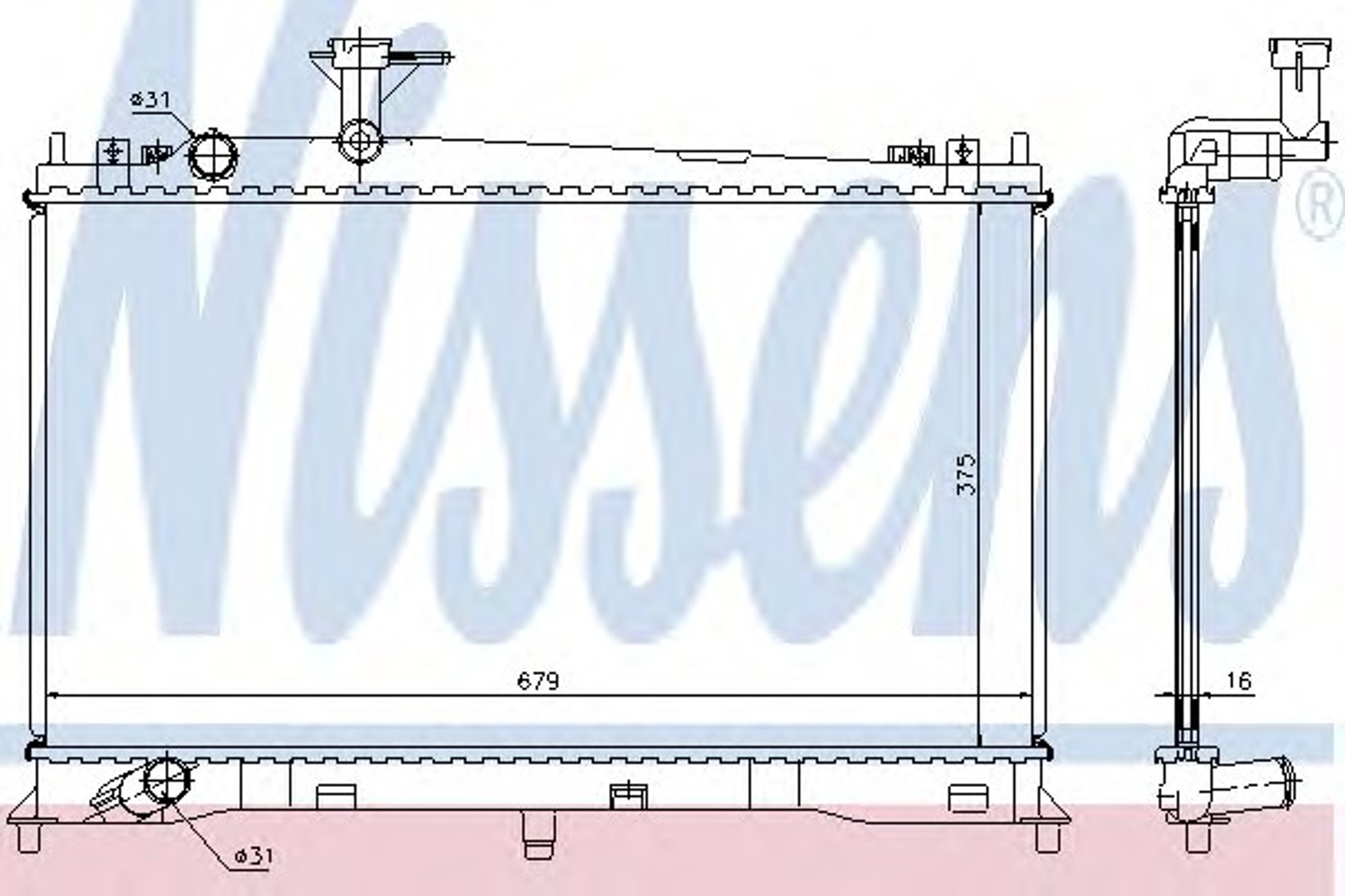 Радиатор системы охлаждения NISSENS 62462A