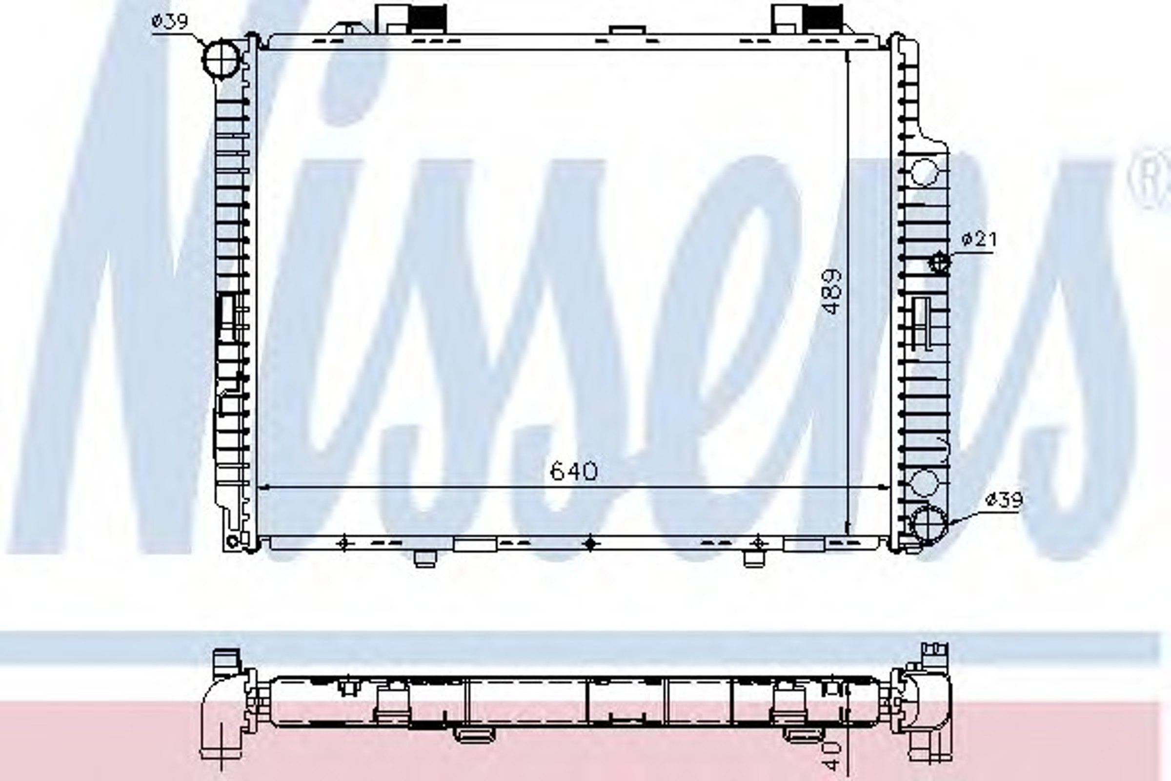 Радиатор охлаждения двигателя mercedes e-class w 210 (95-) e 270 cdimercedes e-class w 210 (95-) e NISSENS 62598A