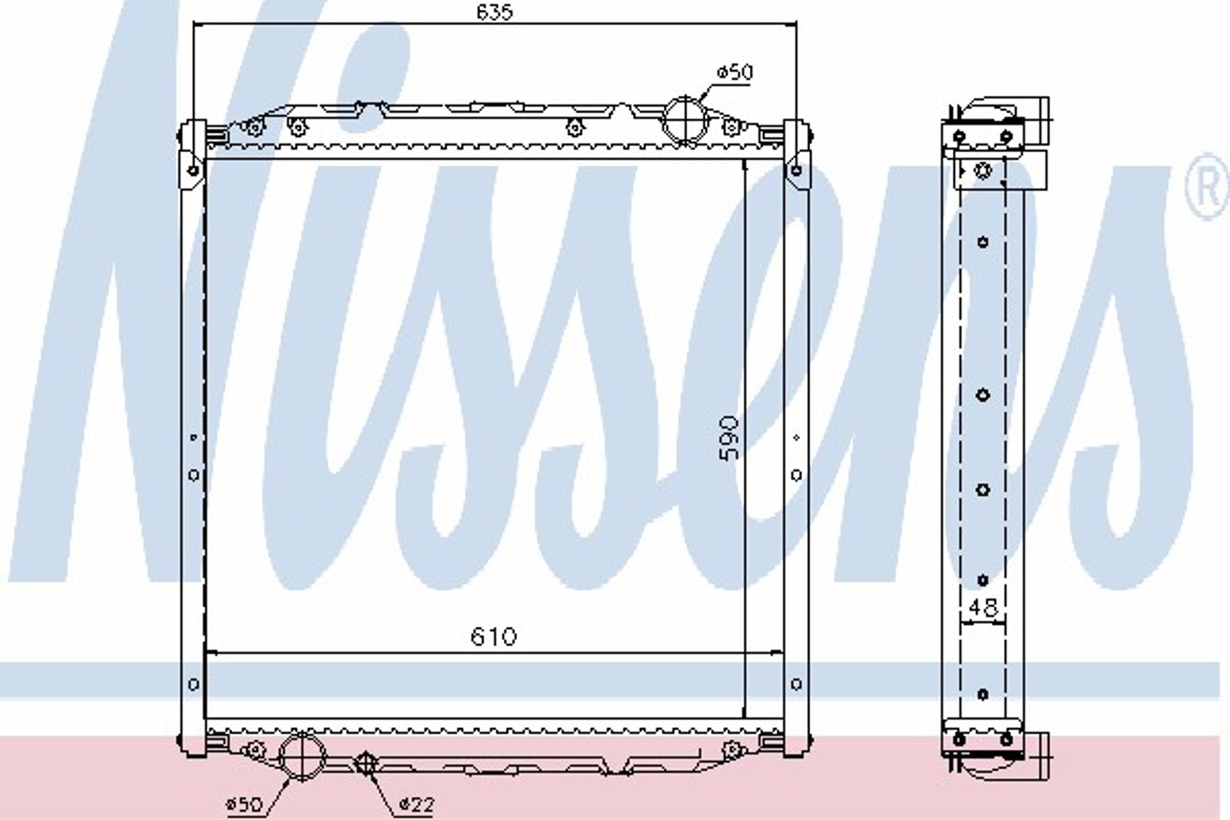 Радиатор системы охлаждения NISSENS 62880A