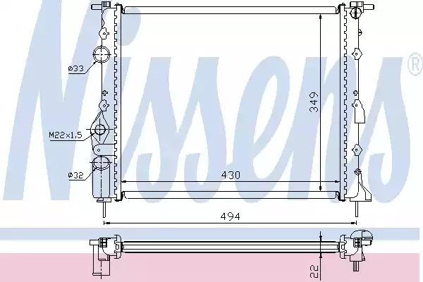 Радиатор системы охлаждения NISSENS 639371
