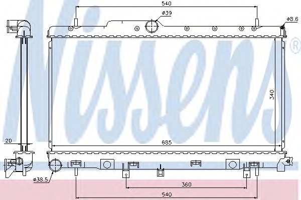 Радиатор системы охлаждения NISSENS 64116