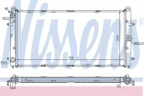 Радиатор охлаждения двигателя NISSENS 65273A