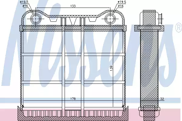 Радиатор печки NISSENS 70225