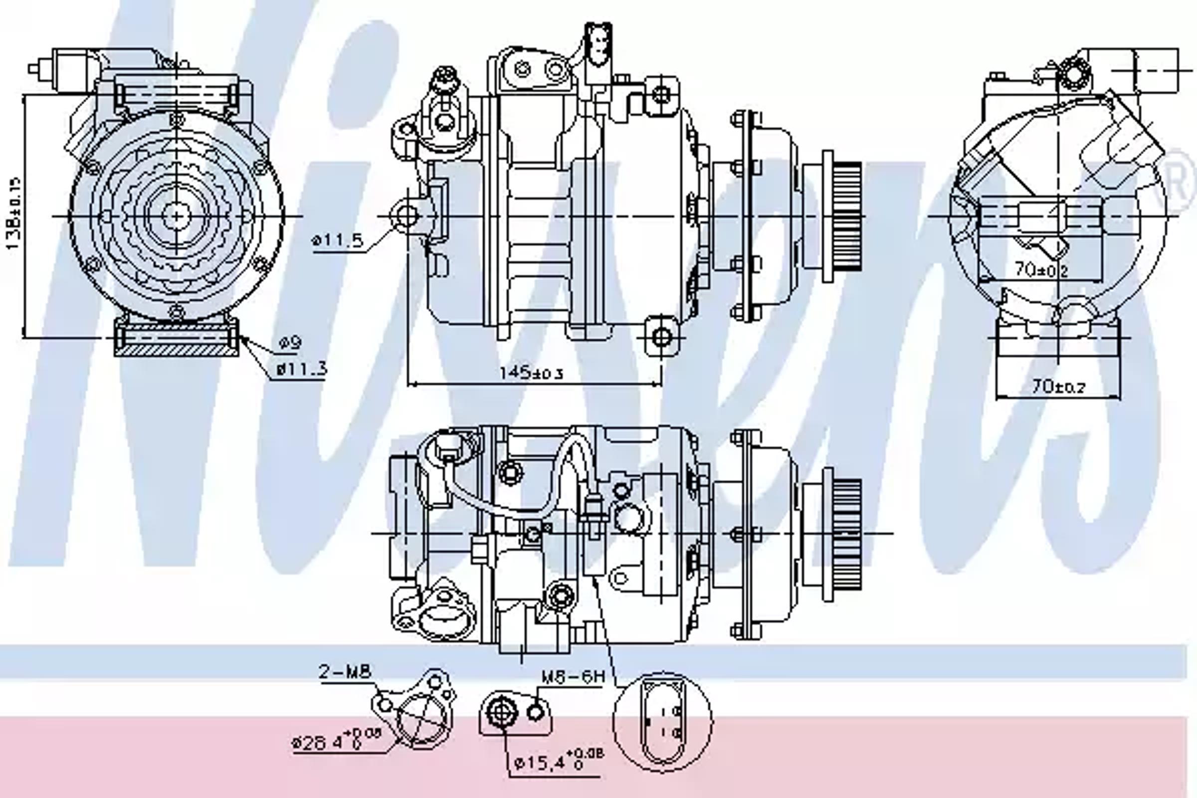 Компрессор кондиционера NISSENS 89036