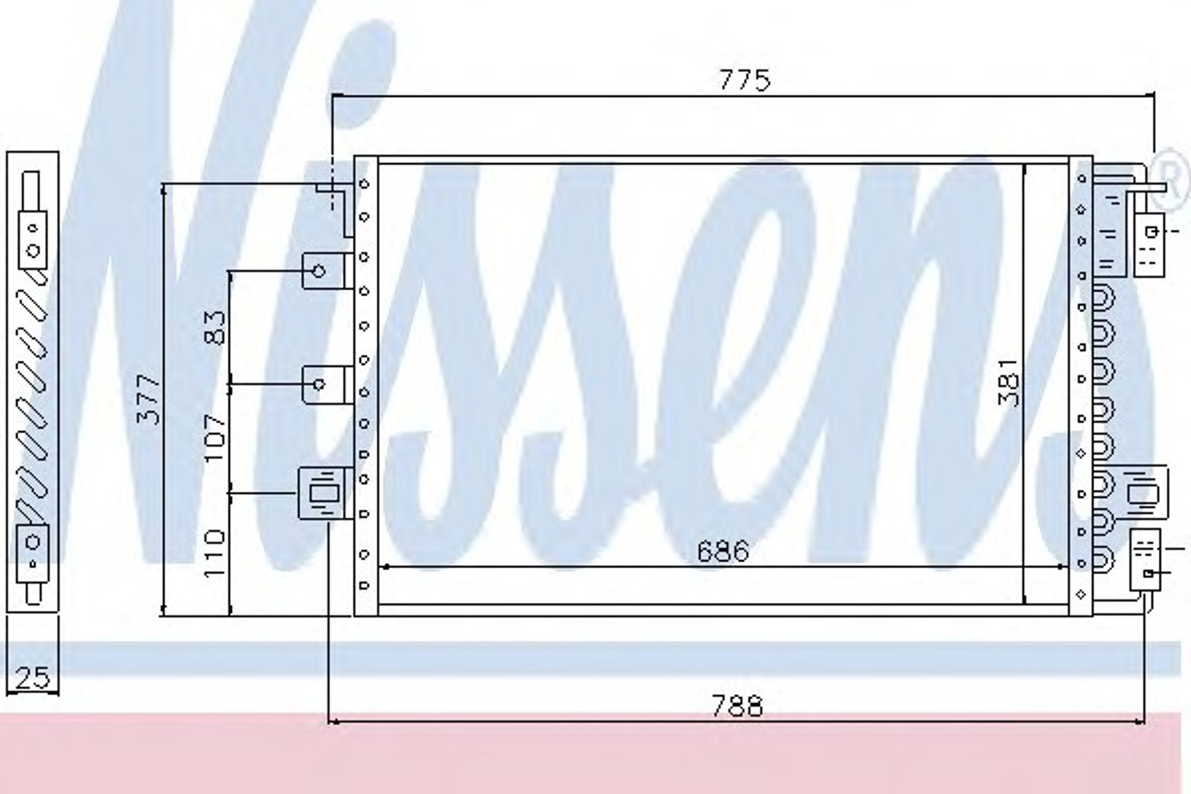 Радиатор кондиционера NISSENS 94680