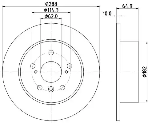 Диск тормозной с покрытием 288x10 NISSHINBO ND1001K