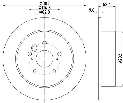 Диск тормозной с покрытием 303x9 NISSHINBO ND1004K