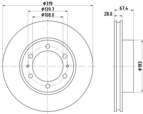Диск тормозной передний NISSHINBO ND1023K