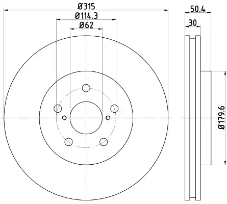 Диск тормозной с покрытием 315x30 NISSHINBO ND1025K