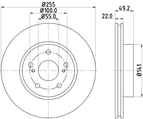 Диск тормозной передний NISSHINBO ND1027K