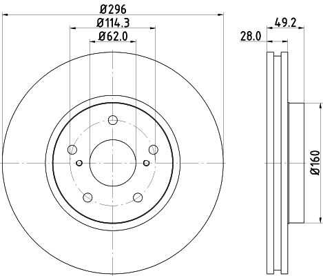 Диск тормозной передний NISSHINBO ND1028K