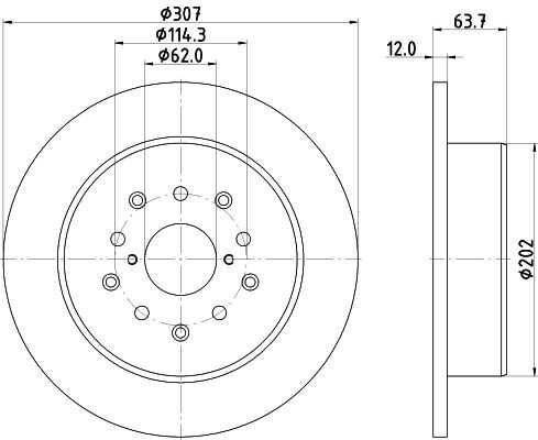 Диск тормозной задний NISSHINBO ND1038K