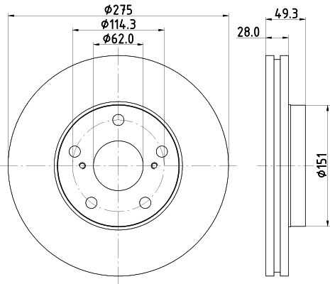 Диск тормозной передний NISSHINBO ND1059K