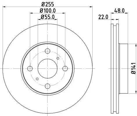 Диск тормозной с покрытием 255c22 NISSHINBO ND1067K