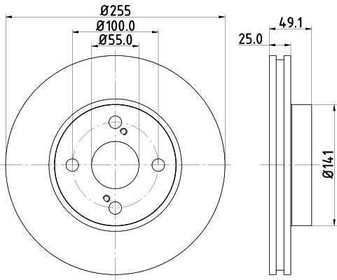 Диск тормозной передний NISSHINBO ND1083K