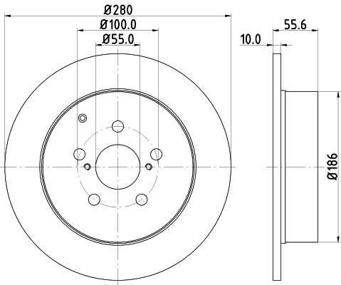 Диск тормозной задний NISSHINBO ND1084K