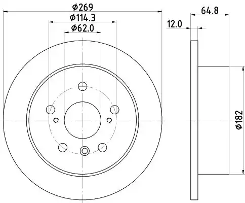 Диск тормозной с покрытием 269x12 NISSHINBO ND1107K