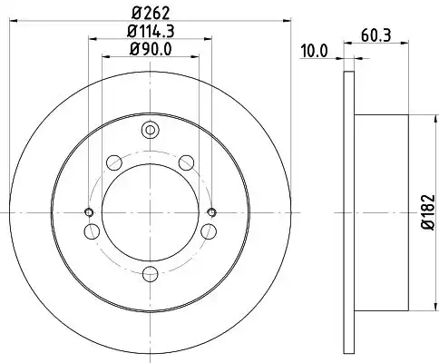 Диск тормозной с покрытием 262x10 NISSHINBO ND3001K