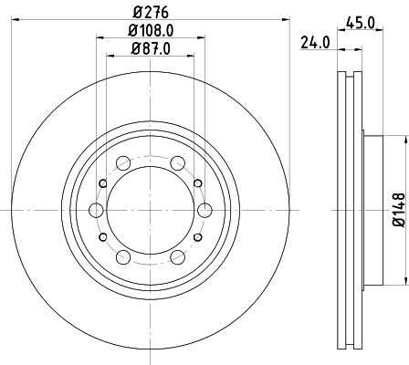 Диск тормозной передний NISSHINBO ND3013