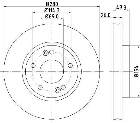 Диск тормозной с покрытием NISSHINBO ND6037K