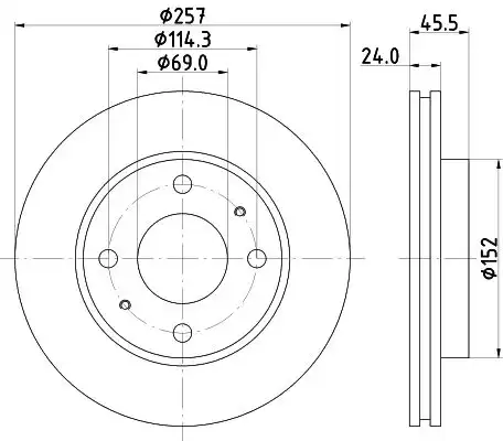 Диск тормозной с покрытием NISSHINBO ND6044K