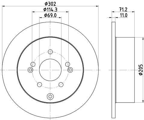 Диск тормозной задний NISSHINBO ND6062K