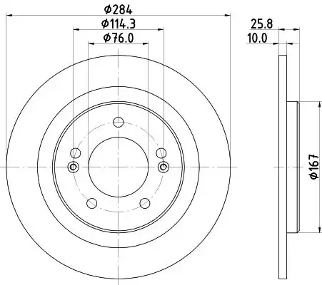 Диск тормозной с покрытием 284x10 NISSHINBO ND6084K
