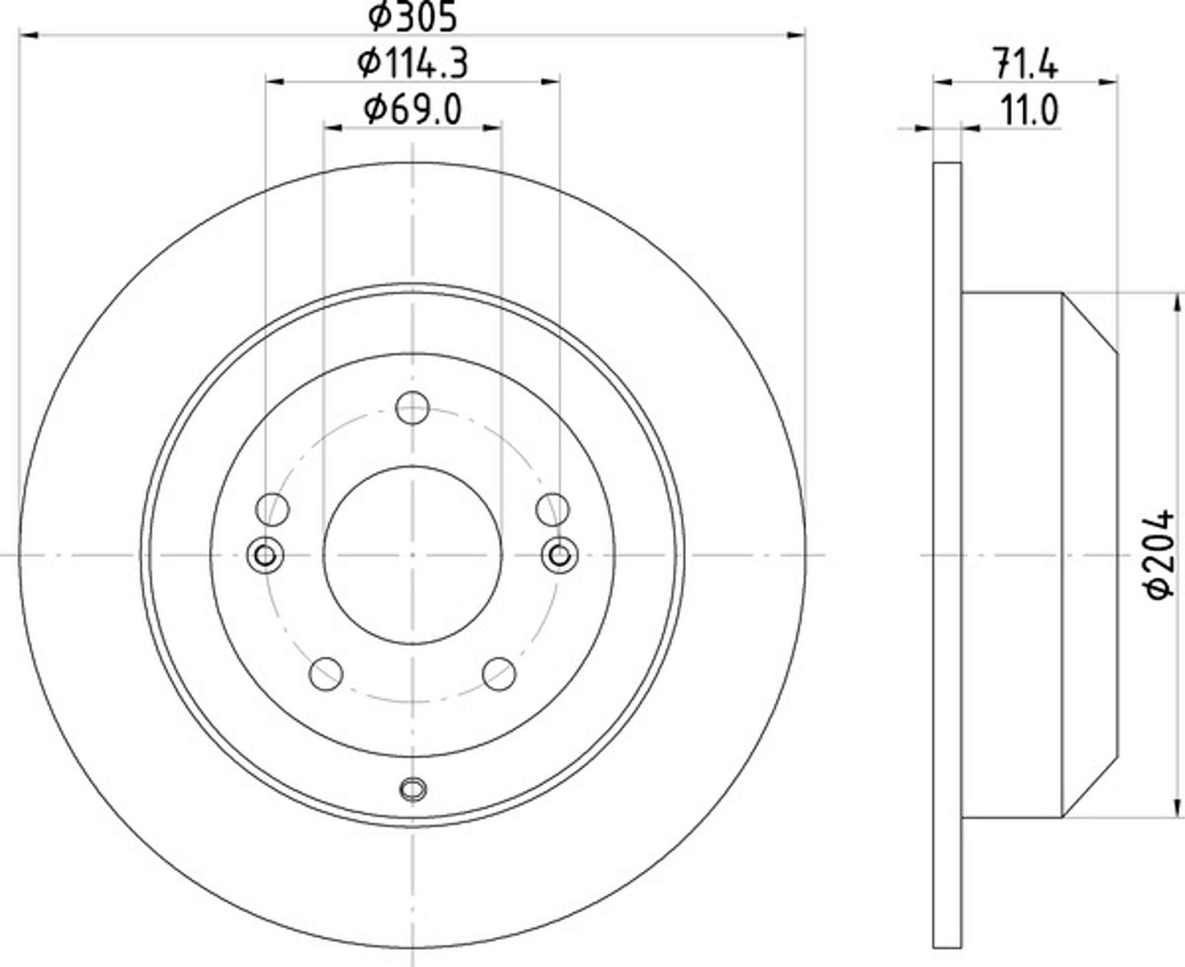 Диск тормозной с покрытием 305x11 NISSHINBO ND6100K