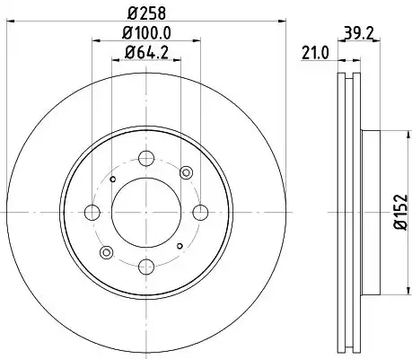 Диск тормозной с покрытием 258x21 NISSHINBO ND8016K