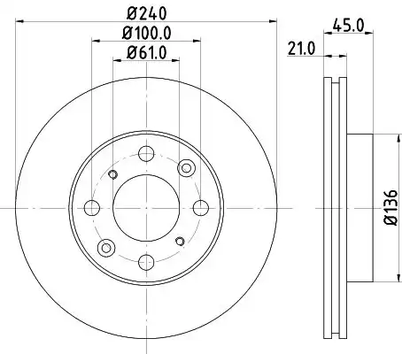 Диск тормозной с покрытием 240x21 NISSHINBO ND8017K
