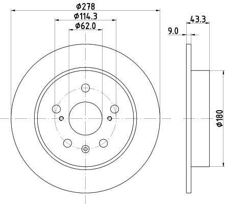 Диск тормозной задний NISSHINBO ND9019K