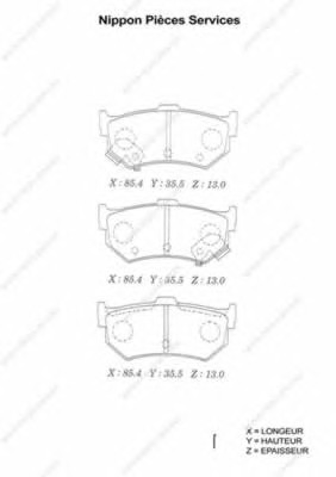 Комплект тормозных колодок дисковый тормоз NPS S361I00