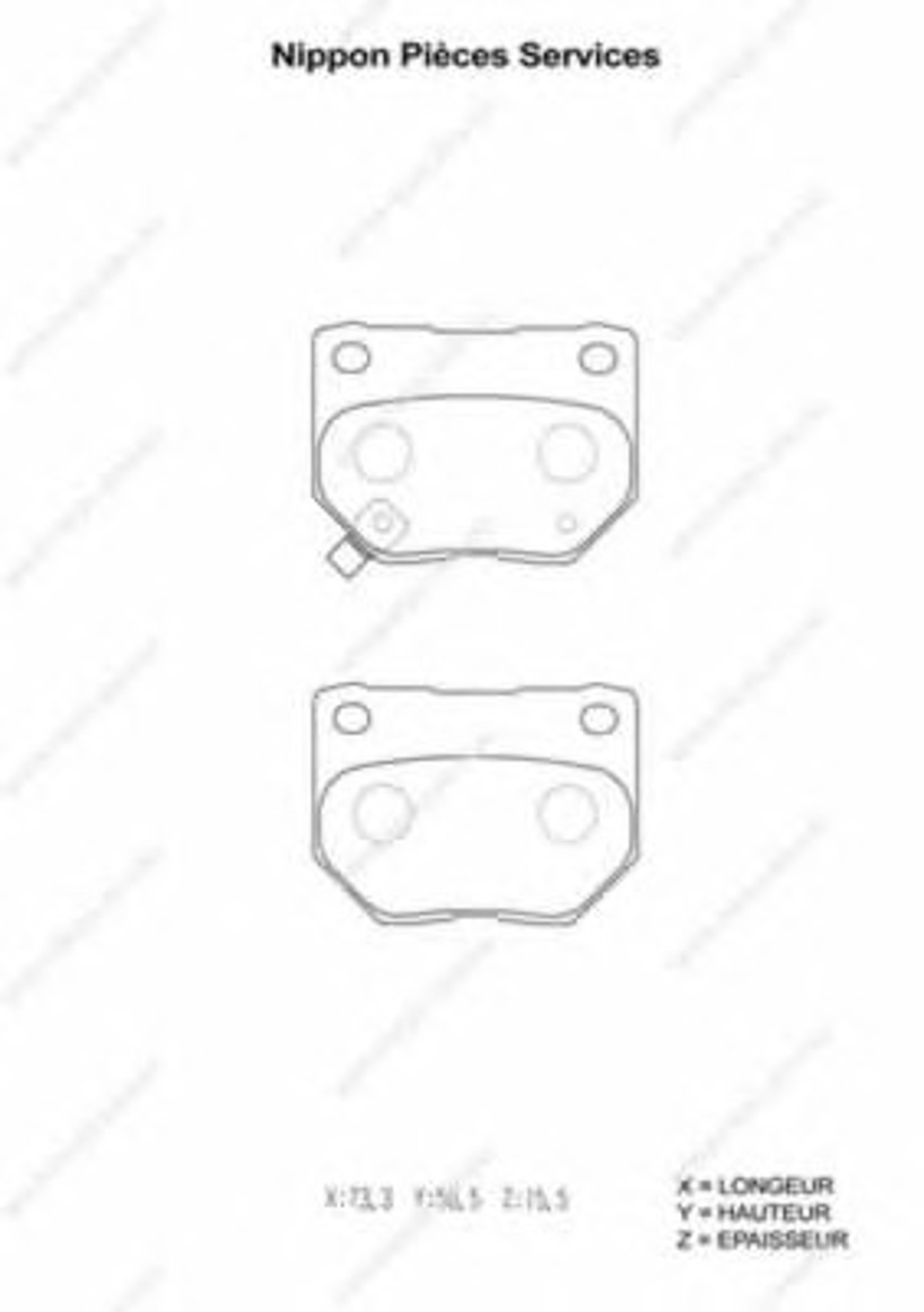 Колодки тормозные дисковые NPS S361U05