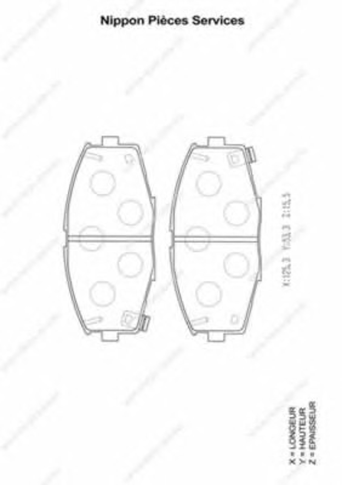 Комплект тормозных колодок дисковый тормоз NPS T360A45
