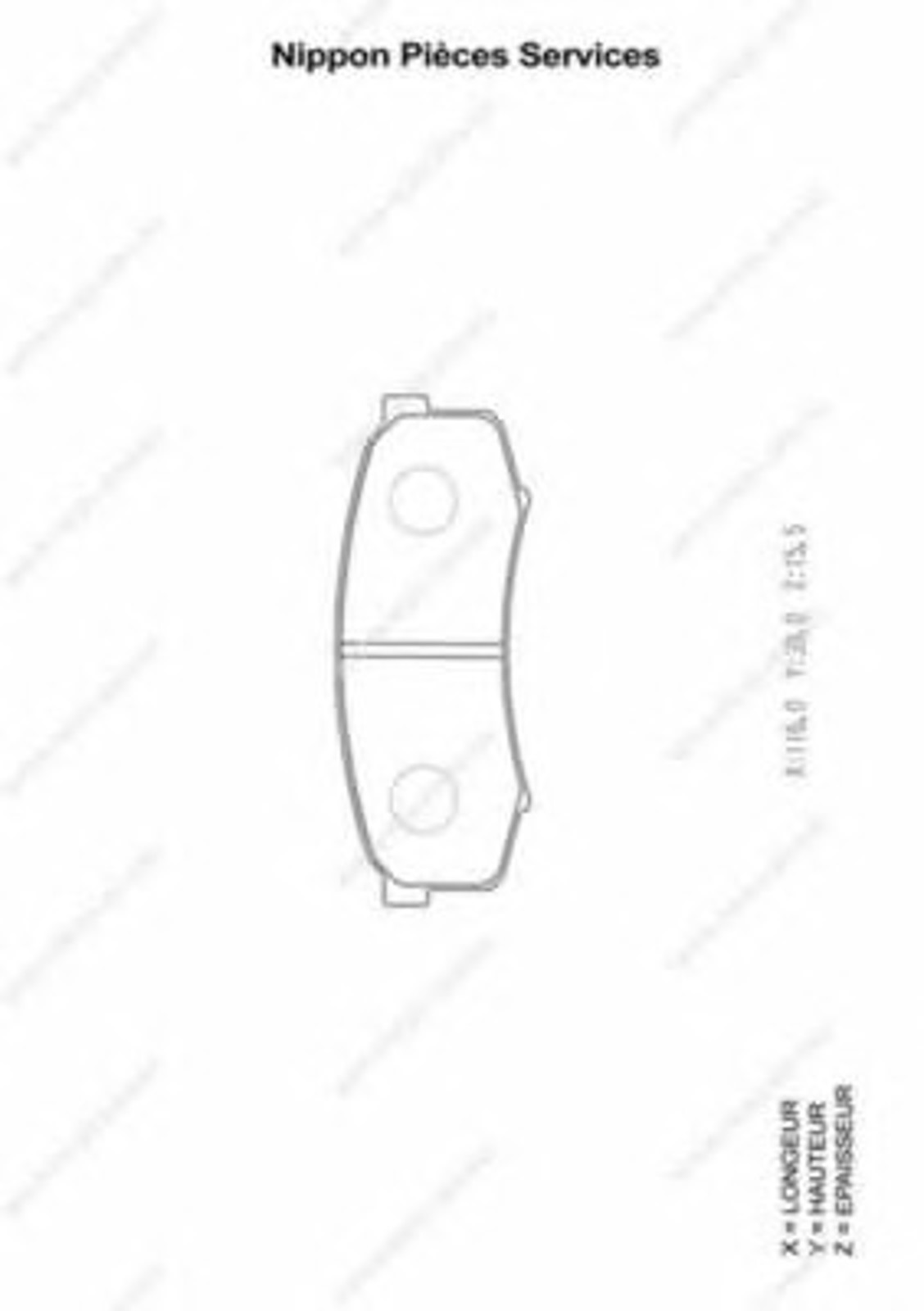 Комплект тормозных колодок дисковый тормоз NPS T361A10