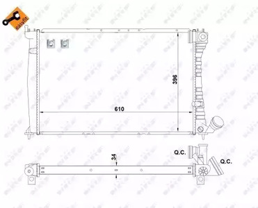 Радиатор охлаждение двигателя NRF 519602