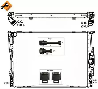 Радиатор охлаждение двигателя NRF 53474