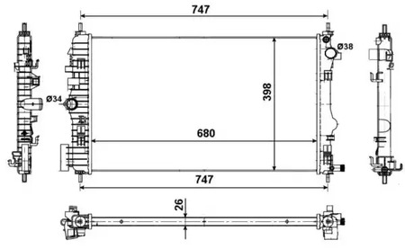 Радиатор системы охлаждения NRF 53774