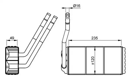 Теплообменник отопление салона NRF 54263