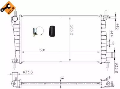 Радиатор охлаждение двигателя NRF 54666