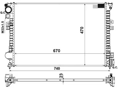 Радиатор охлаждение двигателя NRF 58958